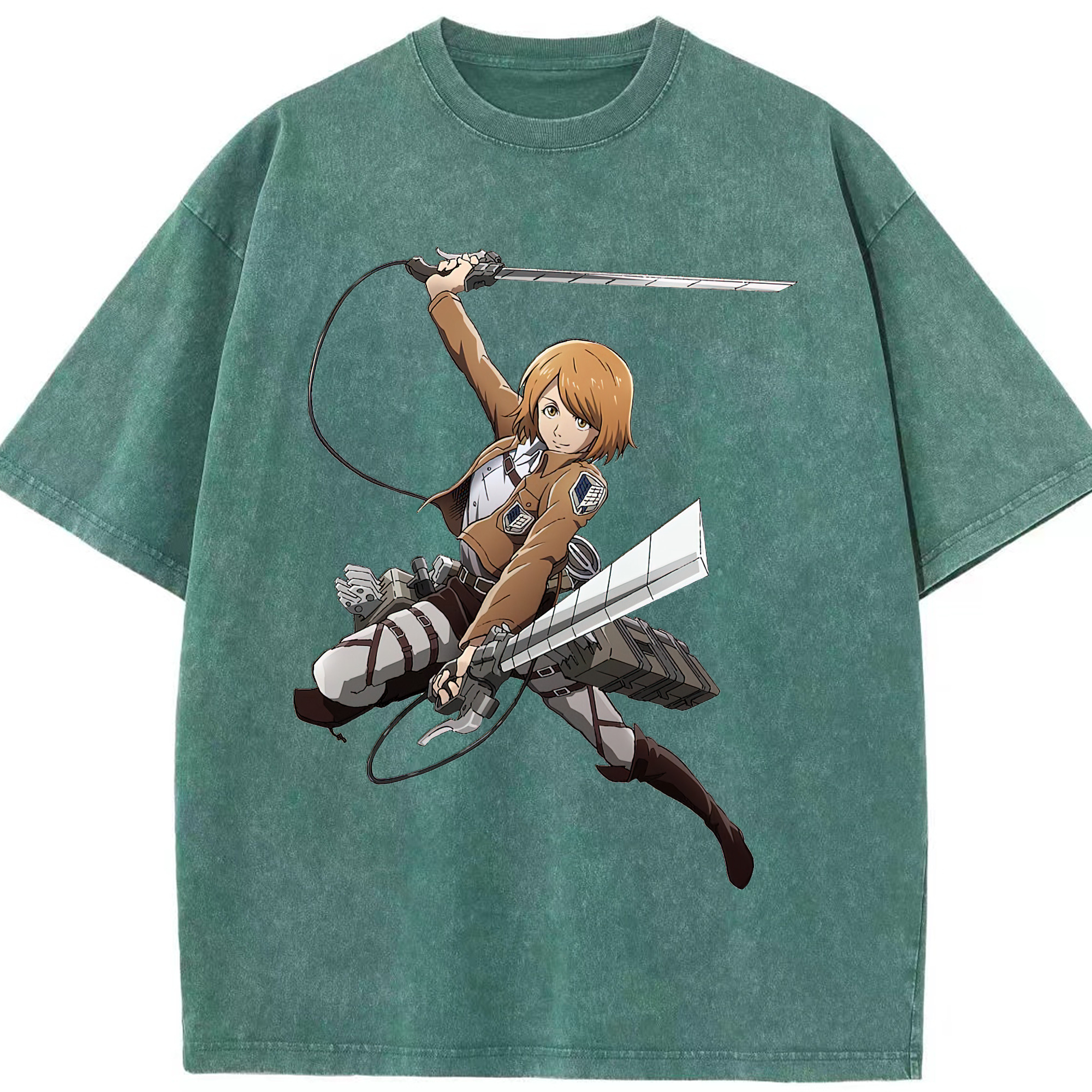 （画像用） 進撃の巨人 ペトラ·ラル Attack on Titan Petra Rall 綿100% ヴィンテージ風 半袖Tシャツ（フロントプリント）
